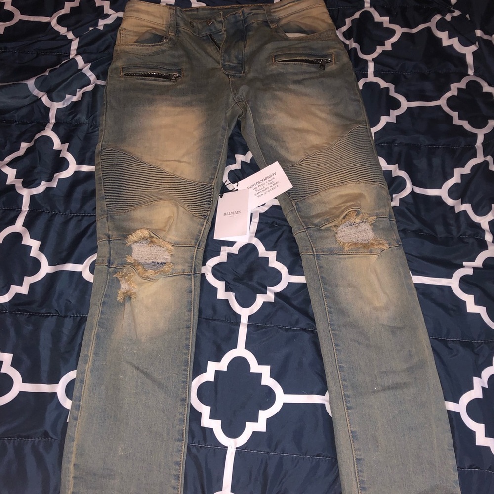 Balmain Biker style Jeans